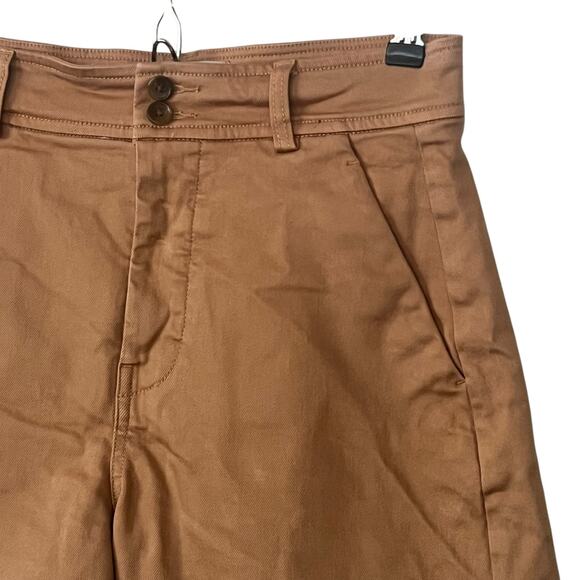 Everlane Shorts Size 2 Brown Distressed Cotton Twill Stretch High Rise Brown - Picture 3 of 6